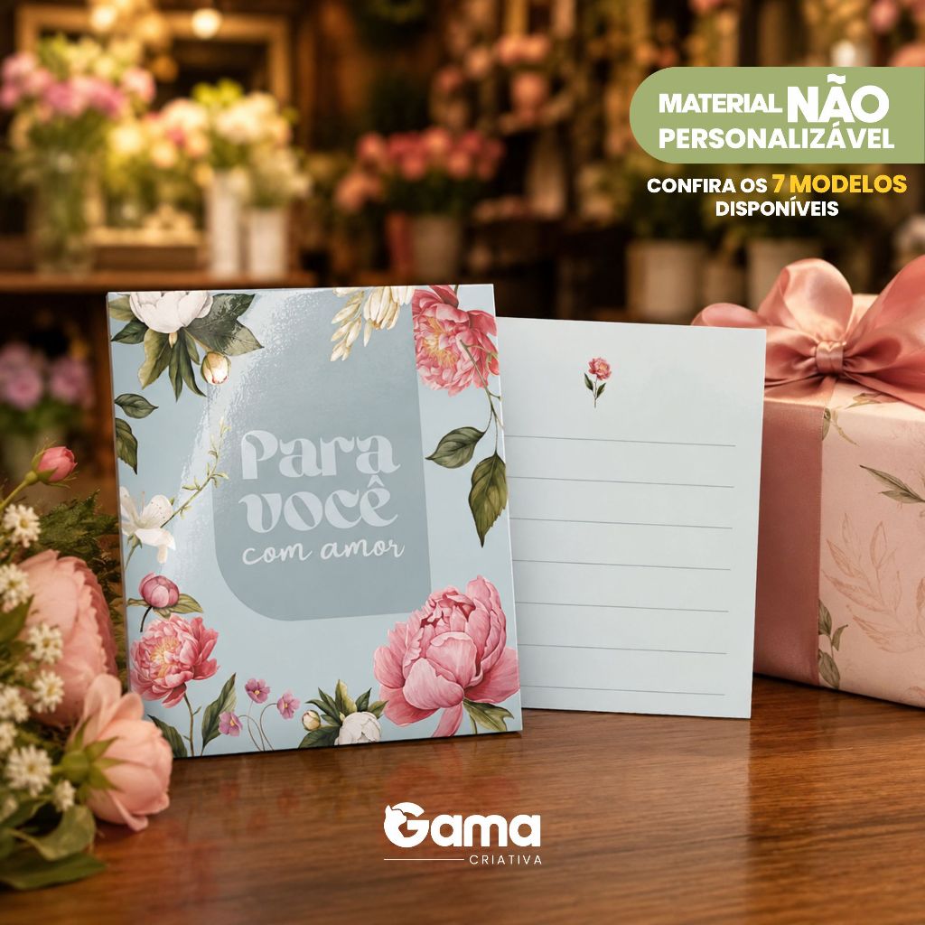 Cartão para presente - variedade - 9x10cm - Frente e verso - Papel 300g