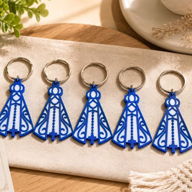 Kit Chaveiros Nossa Senhora Aparecida | Lembrancinha Católica | Crisma | Batizado | Primeira Comunhão
