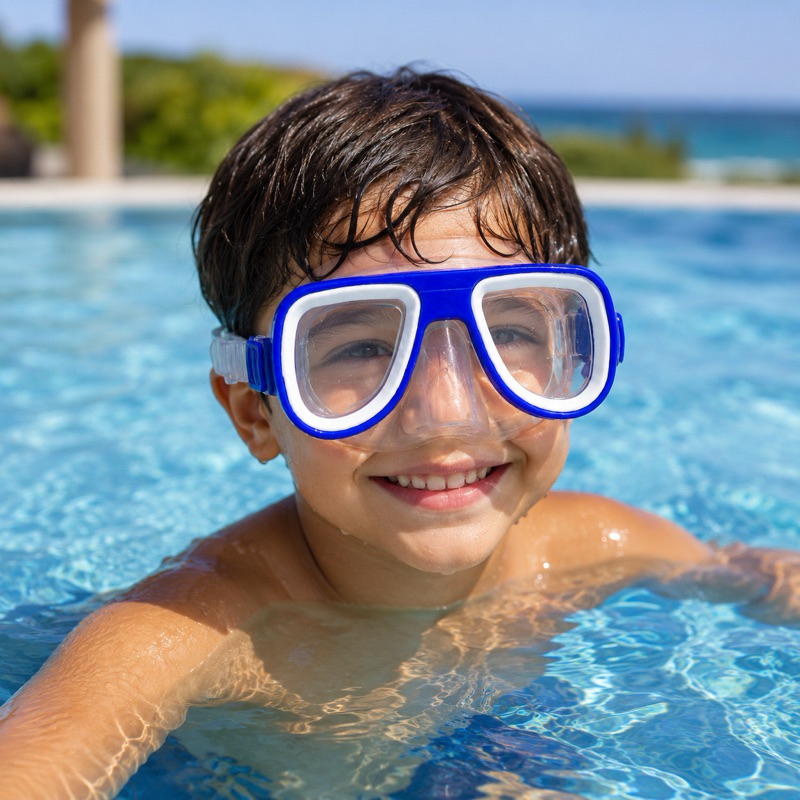 Máscara de Mergulho Infantil Ajustável Vedação Confortável Óculos para Piscina Praia e Lazer