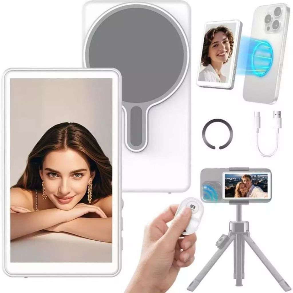Tela Magnética Monitor Para Celular Sem Fio Smartphone Selfie Vlog Gravação/influencer/Feminina