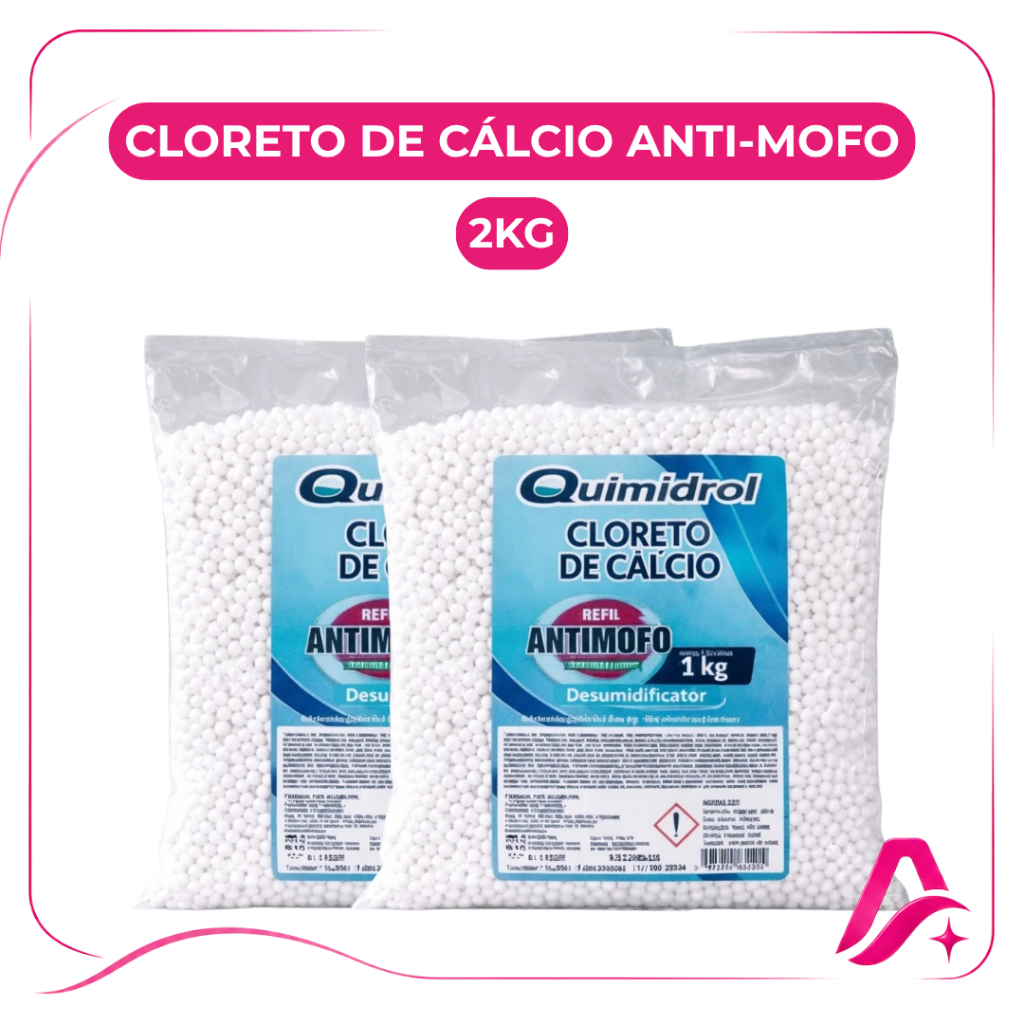 Cloreto de Cálcio Antimofo Quimidrol 2kg Desumidificador Umidade