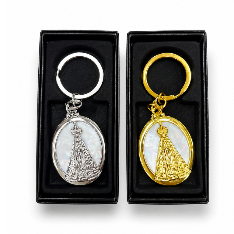 Chaveiro Nossa Senhora Aparecida Metal Religioso Católico | Lembrança de Aparecida | 2 Modelos