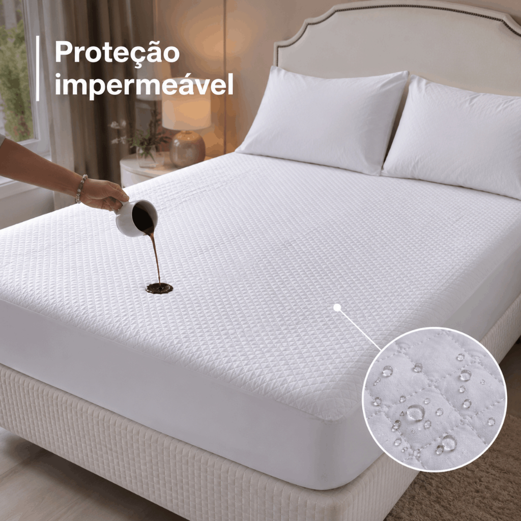 Protetor Colchão Impermeável Solteiro/Casal/Queen/King Matelado Capa Com Elástico Antiácaro Cama Box