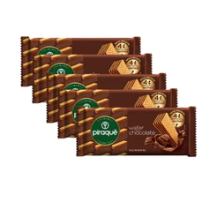 Kit 5un Biscoito Wafer Piraquê Chocolate 100g