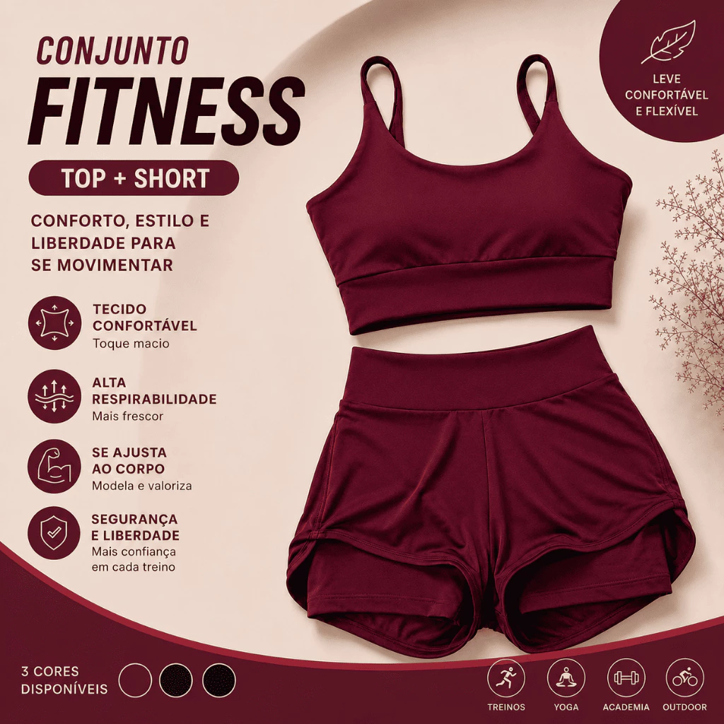 Conjunto de Academia Feminino Short Duplo Dryfit Premium  Cintura Alta Levanta Bumbum
