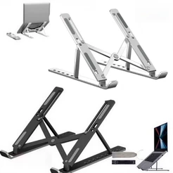 Suporte Metálico Ergonômico para Notebook Tablet e Macbook Base Dobráve-l de Alumínio