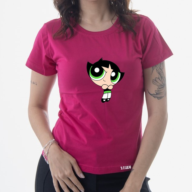 Camiseta Baby Look Lançamento Docinho Meninas Super Poderosas Tecido de Alta Qualidade 100% Algodão