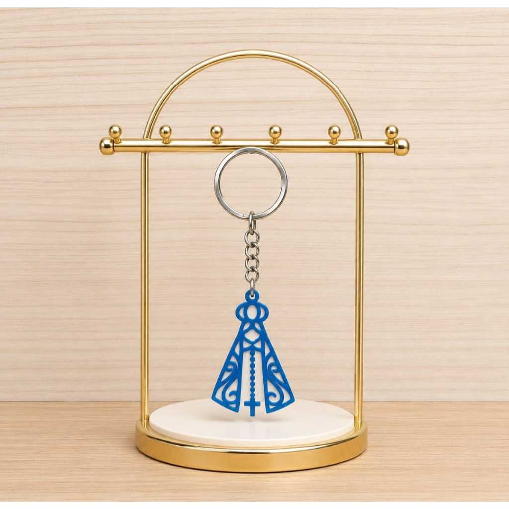Lindo Chaveiro Imagem de Nossa Senhora Aparecida em 3D Kits com 1, 3 ou 5 unidades