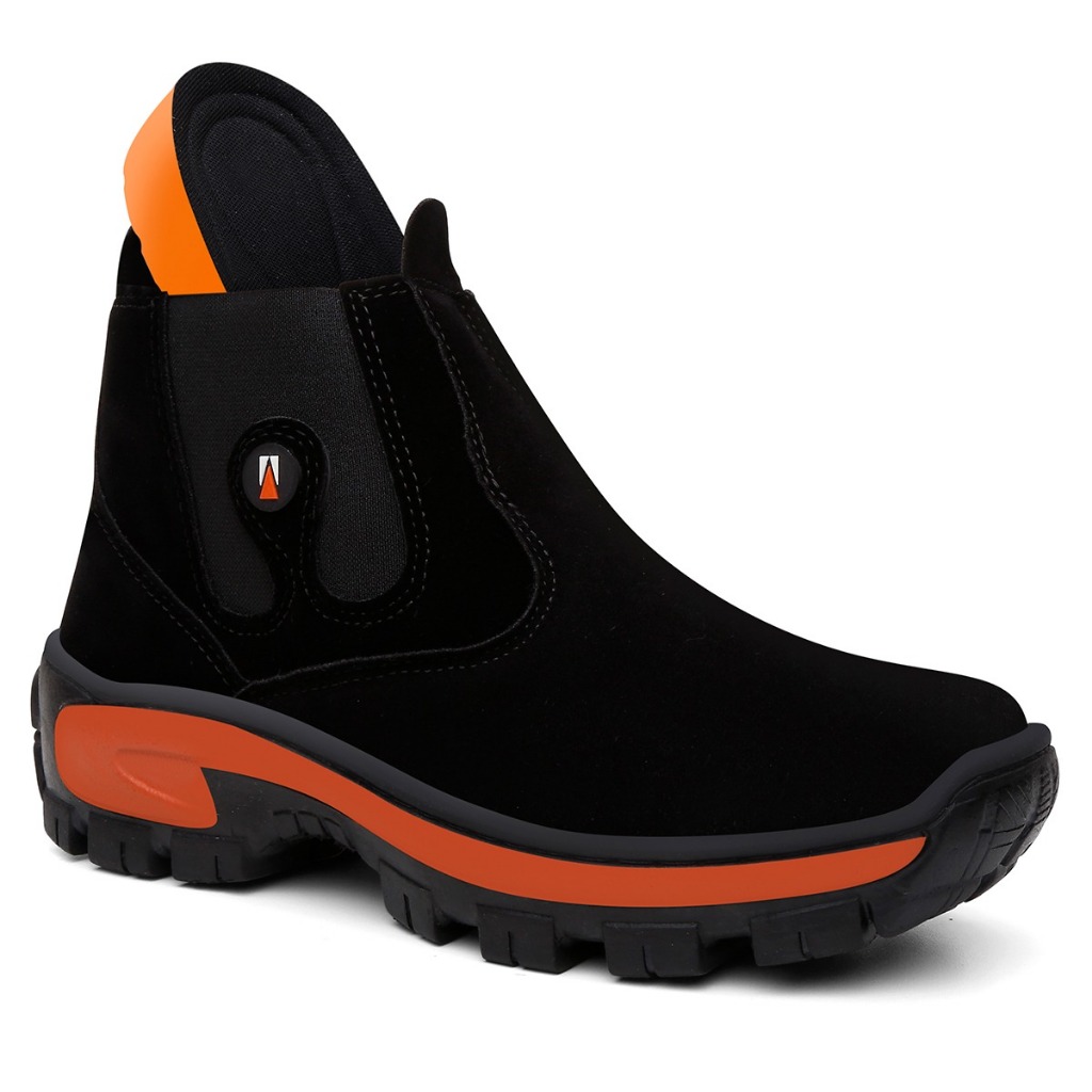 Botina em Couro JHON CAT Nobuck Masculino Coturno Bota Moderno Palmilha Gel Brinde Pronta Entrega