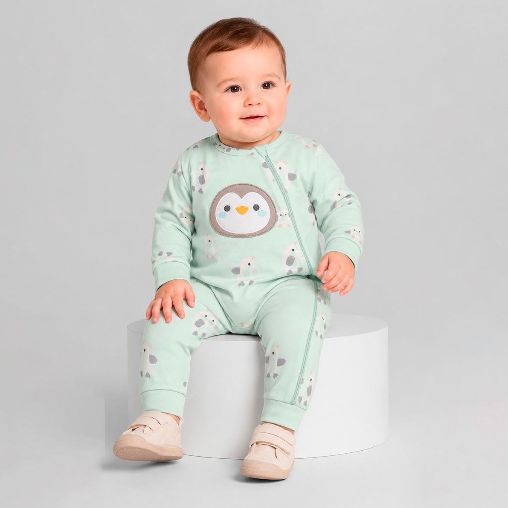 Macacão bebê menino peluciado Brandili Baby