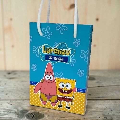 Sacolinha P tema Bob Esponja Personalizada  / Lembrancinhas Personalizados, mimos de festa infantil