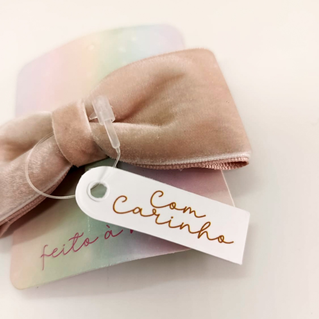 Mini Tag 4x1,5cm Com Carinho Palito Delicado para Produtos | 50 unidades