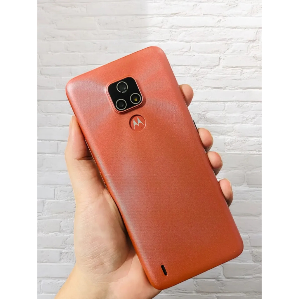 Celular Moto E7 laranja 32Gb Usado Barato Dual chip Desbloqueado Tela 6.5” HD+