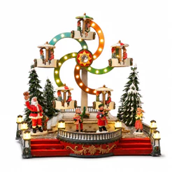 Cenário De Natal - Roda Gigante com Som , Luz e Movimento - 24x17x22cm - 1 unidade
