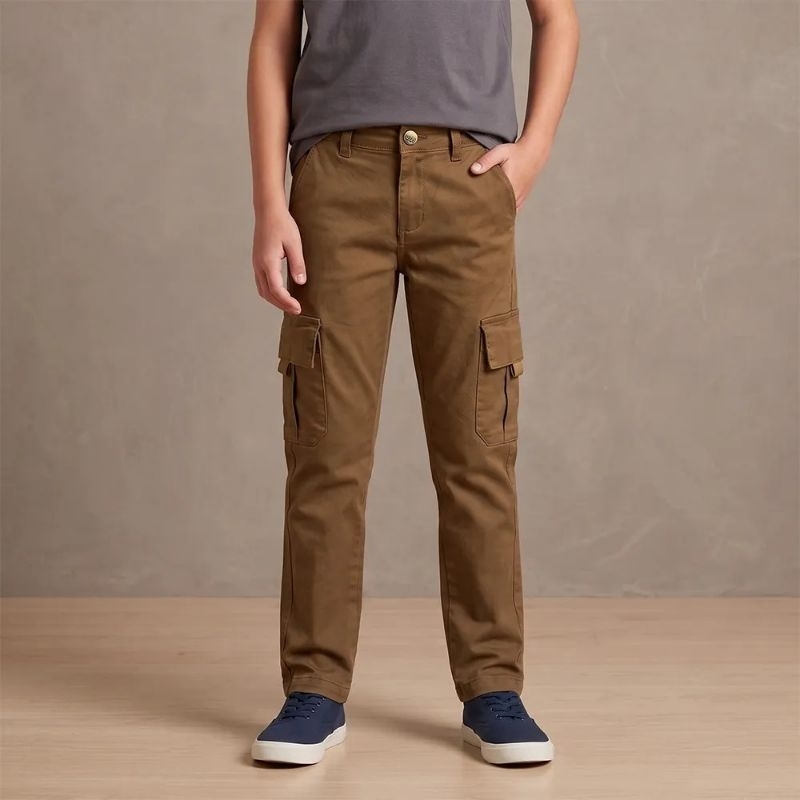Calça Sarja Cargo Masculina Infantil Juvenil Alfa 262