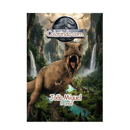 Livrinho de Colorir Personalizado Dinossauro/Jurassic World | 10 Livrinhos para Lembrancinha Festa Infantil
