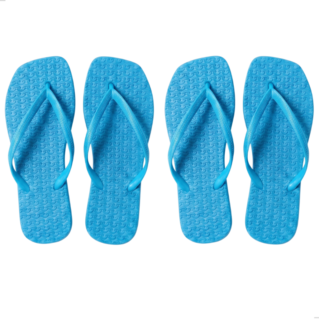 Kit chinelo Com Bico Quadrado 2 Uni Tendência Confortável  Verão Praia Feminino