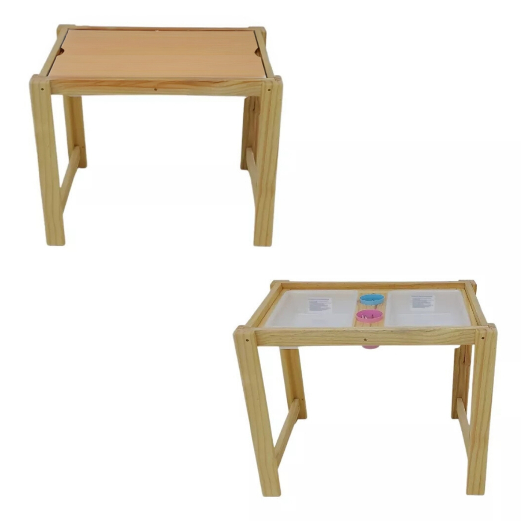 Mesa Infantil Montessori Sensorial com Bandejas Madeira Educativa VICA DECOR