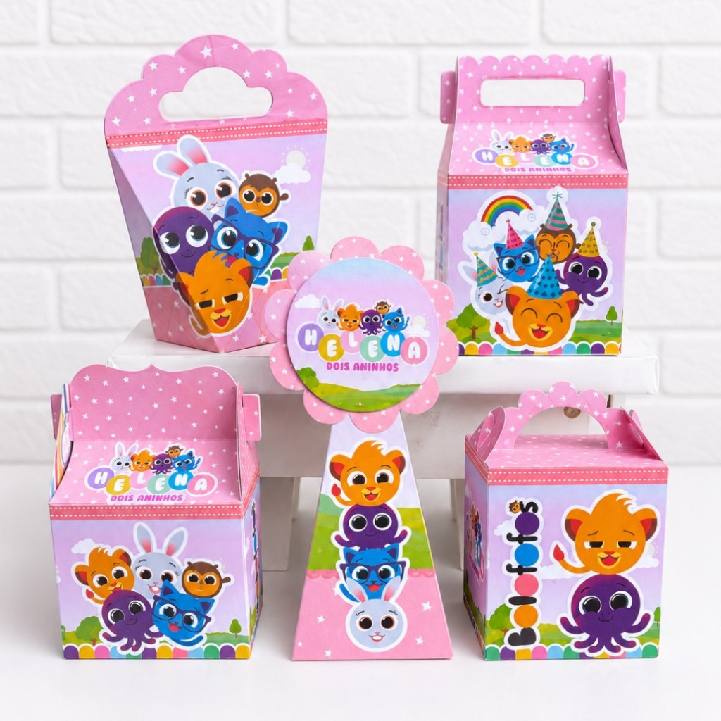 Kit caixinha personalizada Bolofofos menina/ Festa personalizada/ Lembrancinhas