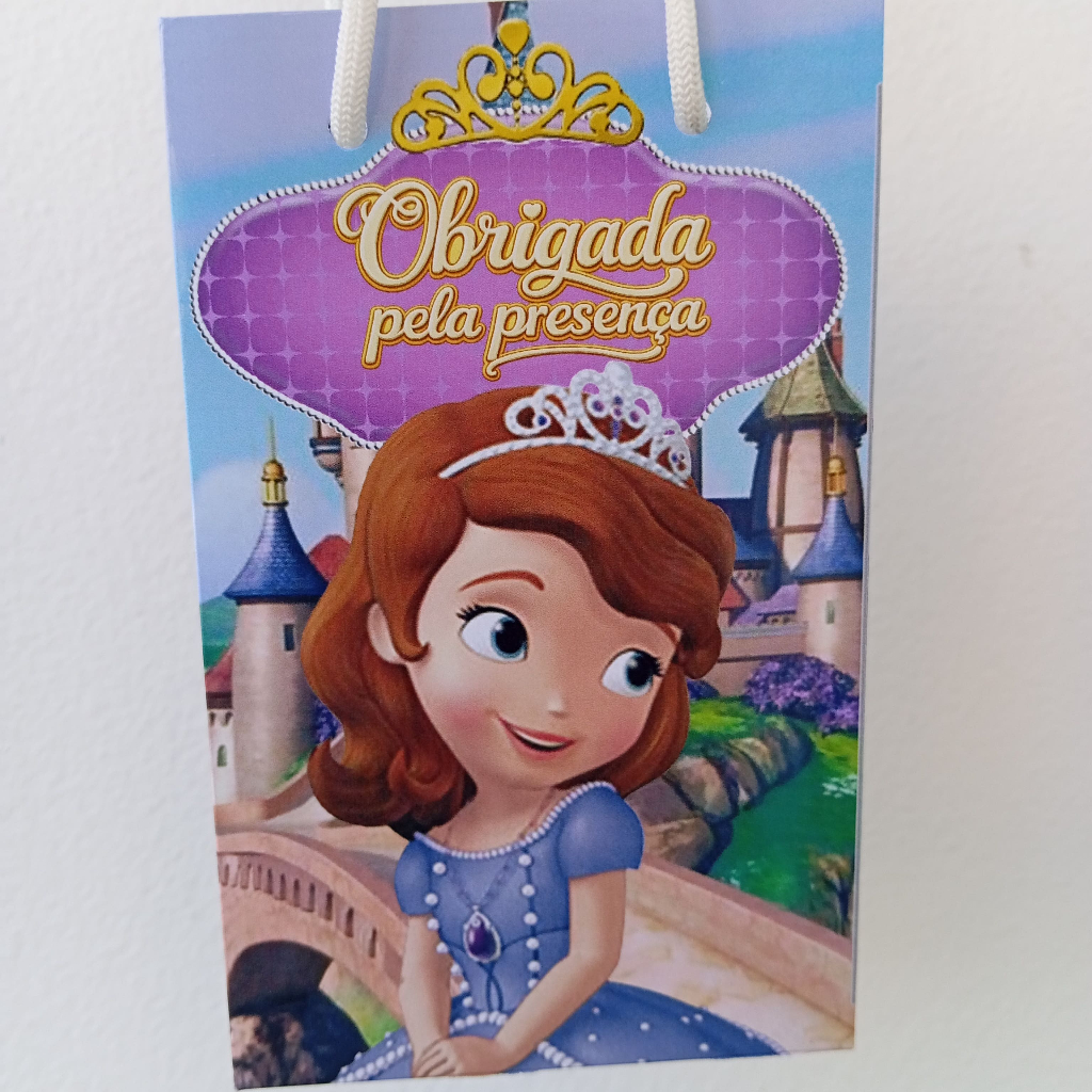 Sacolinha Surpresa Princesa Sofia Infantil Pegue e Monte Lembrancinha Festa Aniversário