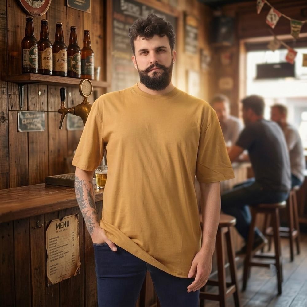 Camiseta Oversized Streetwear Masculina 100% Algodão Padrão Americano Casual Básica Reta