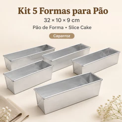 Kit 5 Formas Para Bolo Slice cake pão de forma aluminio Caparroz