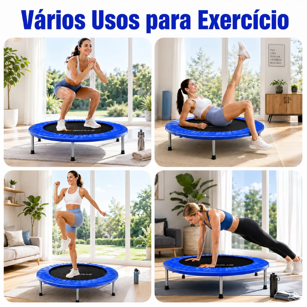 Trampolim Jump Profissional Com Capa Saia Diâmetro 1 M 200kg Mini Reforço Cama Elástica Elastica Academia · foto 2
