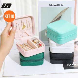 Kit 10 Porta Joia De Bolsa Para Viagem Portátil | Organizador Multifuncional para Bijuterias 706