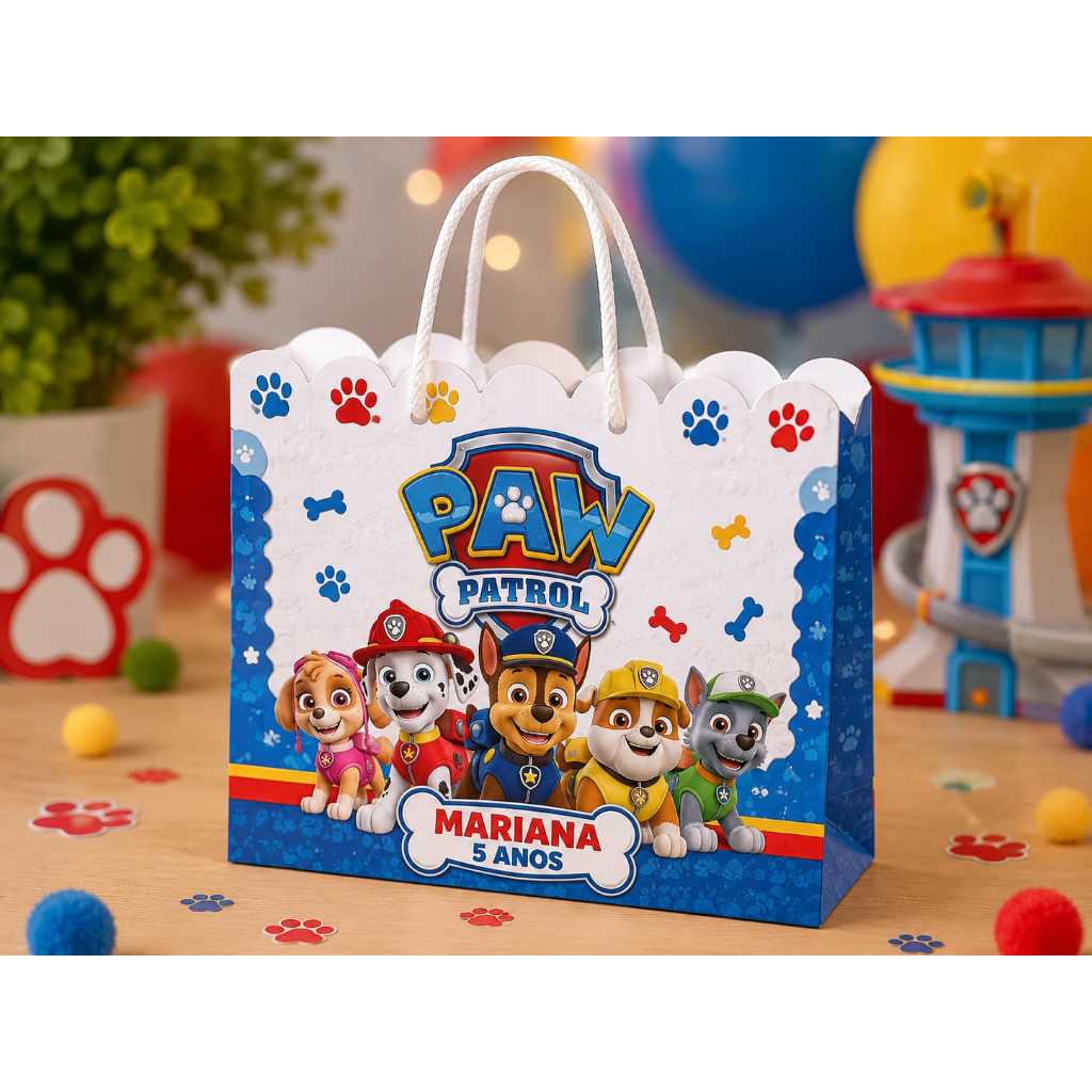Sacolinha Personalizada PATRULHA CANINA - pegue e monte lembrancinha PATRULHA CANINA