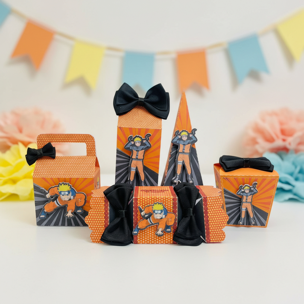 KIT CAIXINHAS PERSONALIZADAS PARA FESTA - QUALQUER TEMA - LEMBRANCINHA DE ANIVERSÁRIO - NARUTO