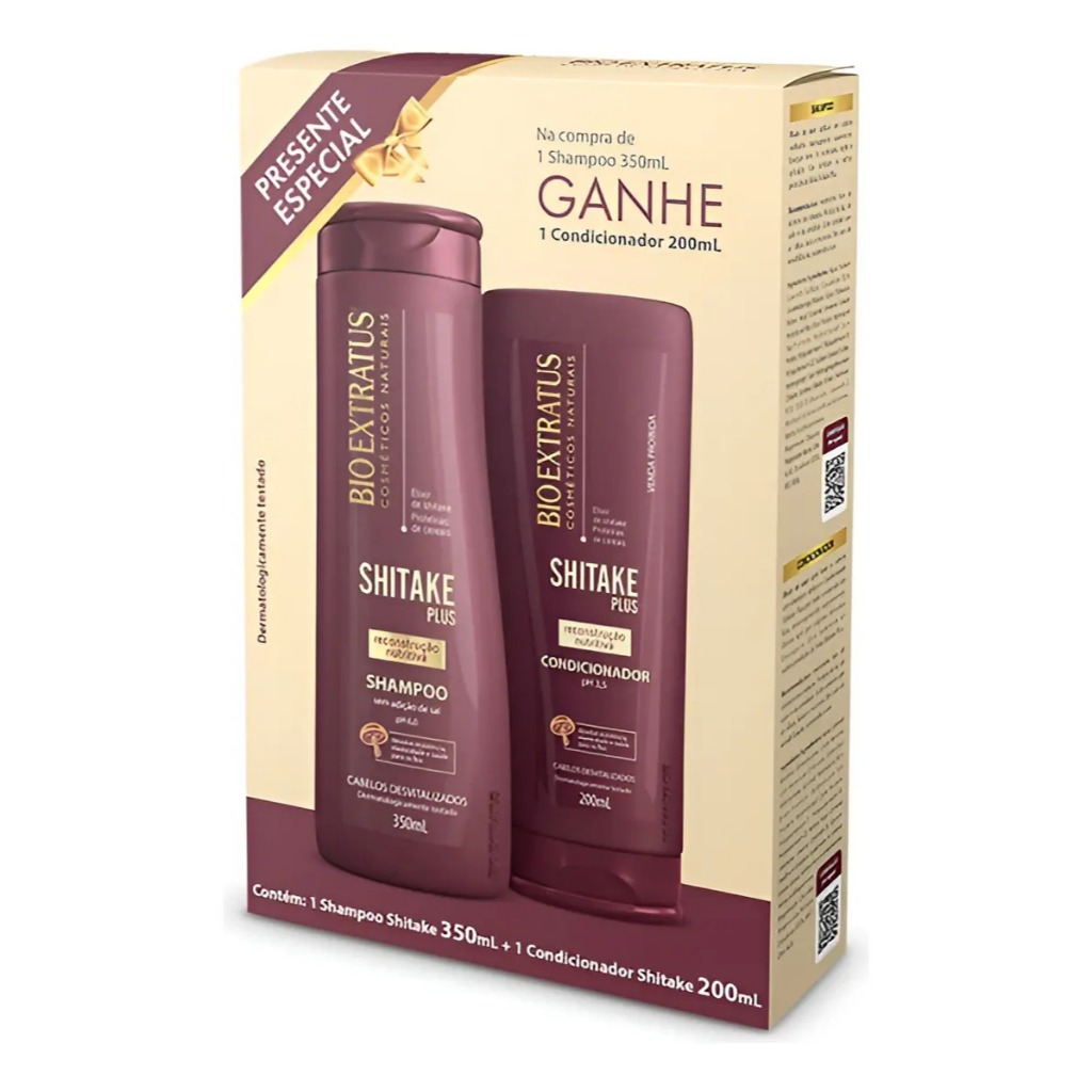 Kit Bio Extratus Shitake Plus Shampoo 350ml + brinde Condicionador 200ml