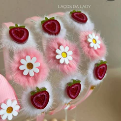 ARCO INFANTIL ROSA | TIARA INFANTIL MENINA MORANGUINHO | ARQUINHO MENINA ROSA COM POMPOM
