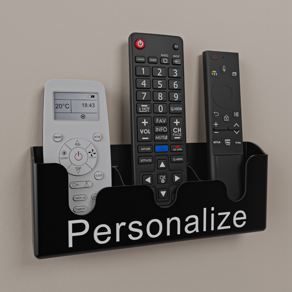 Suporte De Parede Porta 3 Controles Remoto Ar Condicionado Ventilador Tv Universal Personalizável