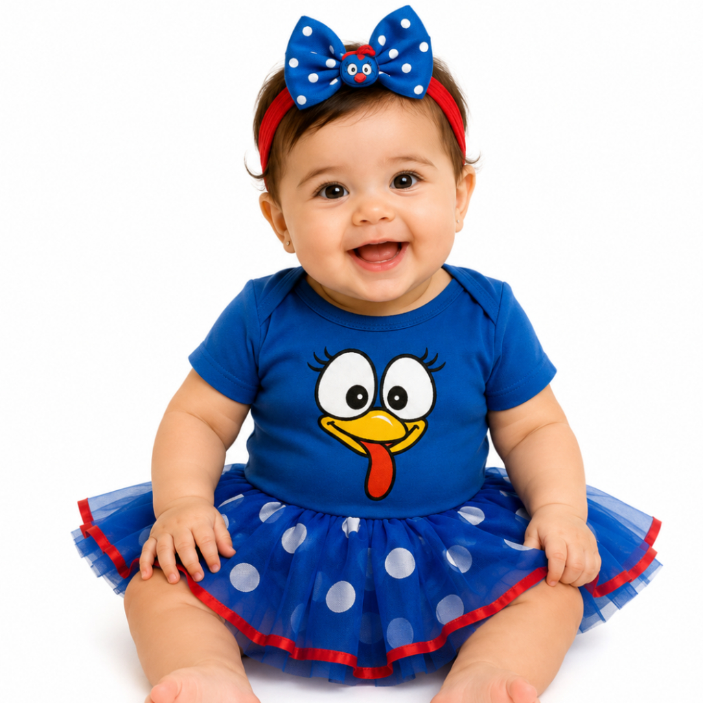 Body Bebê Mêsversário Temático Da Galinha Pintadinha Super Confortável Linha Premium