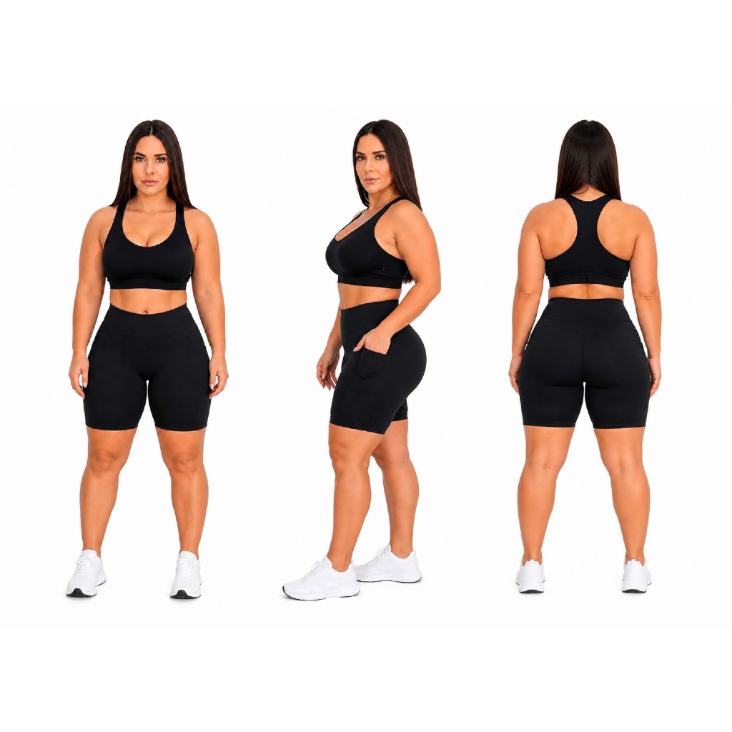 Shorts Legging  Feminino Fitness | Academia | Cós Alto | Zero transparência | Bolso Lateral | Dia a dia