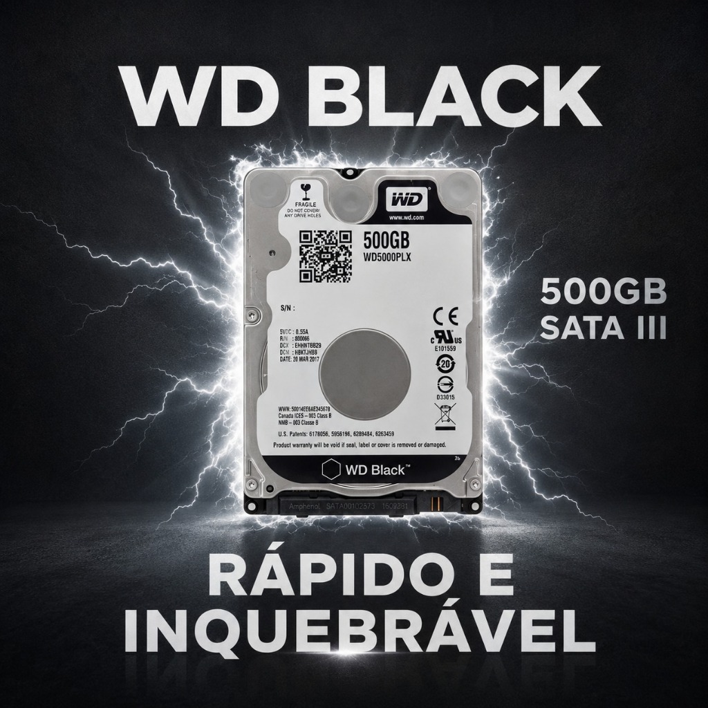 HD WD Black 1TB / 500GB 2.5” – Para Notebook, PS3, PS4, Xbox e All in One | Garantia