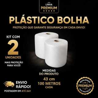 Plástico Bolha Premium 43cm x 100 Metros | Alta Proteção para Encomendas e Mudanças - ENVIO RÁPIDO