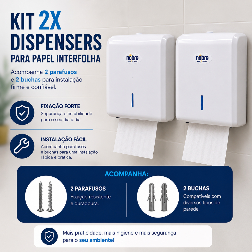 Kit 2x dispensers para papel toalha Nobre New Classic