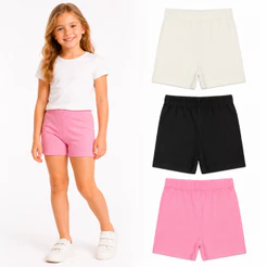 Short Boxer Infantil Curto Cotton Menina 96%Algodão Ideal para Usar com Saias e Vestidos Tam 2 ao 12