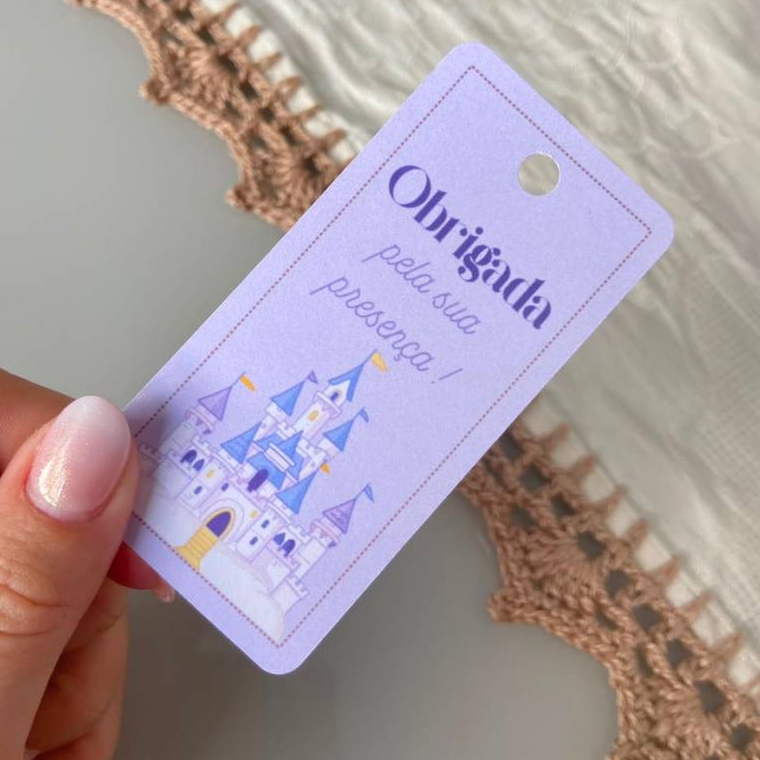 Tag Lembrancinha princesas Infantil Personalizada | Cartão Agradecimento Festa Aniversário | Mimo Infantil