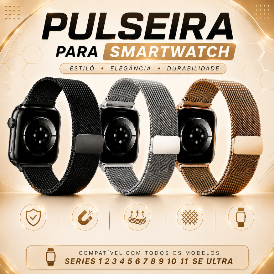 Pulseira de Metal Para Smartwatch Apple Watch