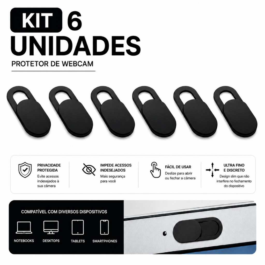 kIT 3/5/10 pçs Protetor WebCam Super Slim Adesivo de privacidade para webcam tampa webcam capa com proteção de privacida