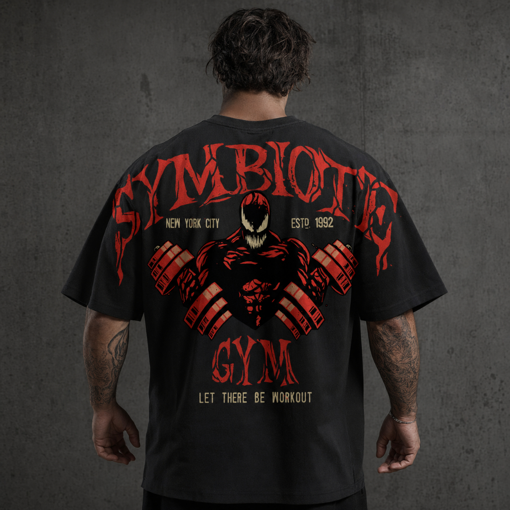 Camiseta Oversized Masculina Estampa Monstro Gym Academia Streetwear Algodão