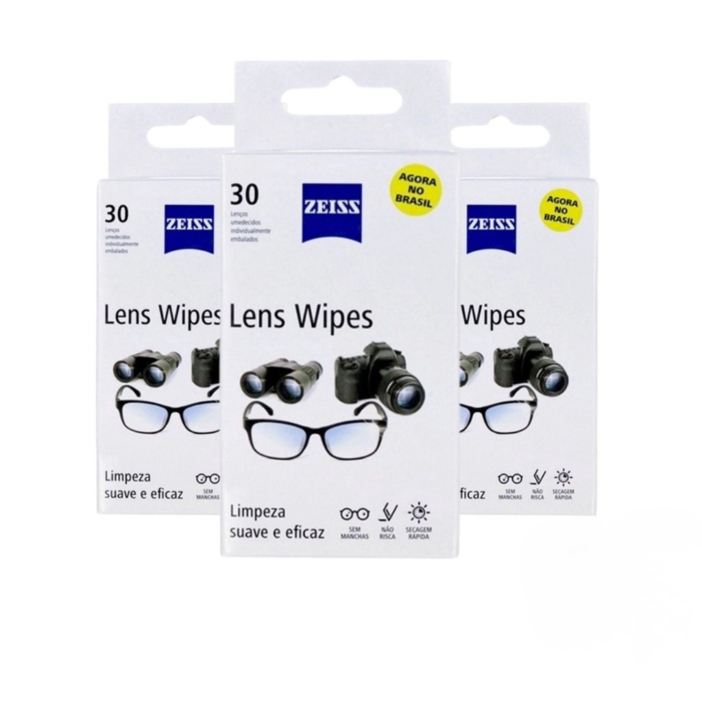 Zeiss Lens Wipes com 30 unidades - Lenços umedecidos - Limpador de Óculos