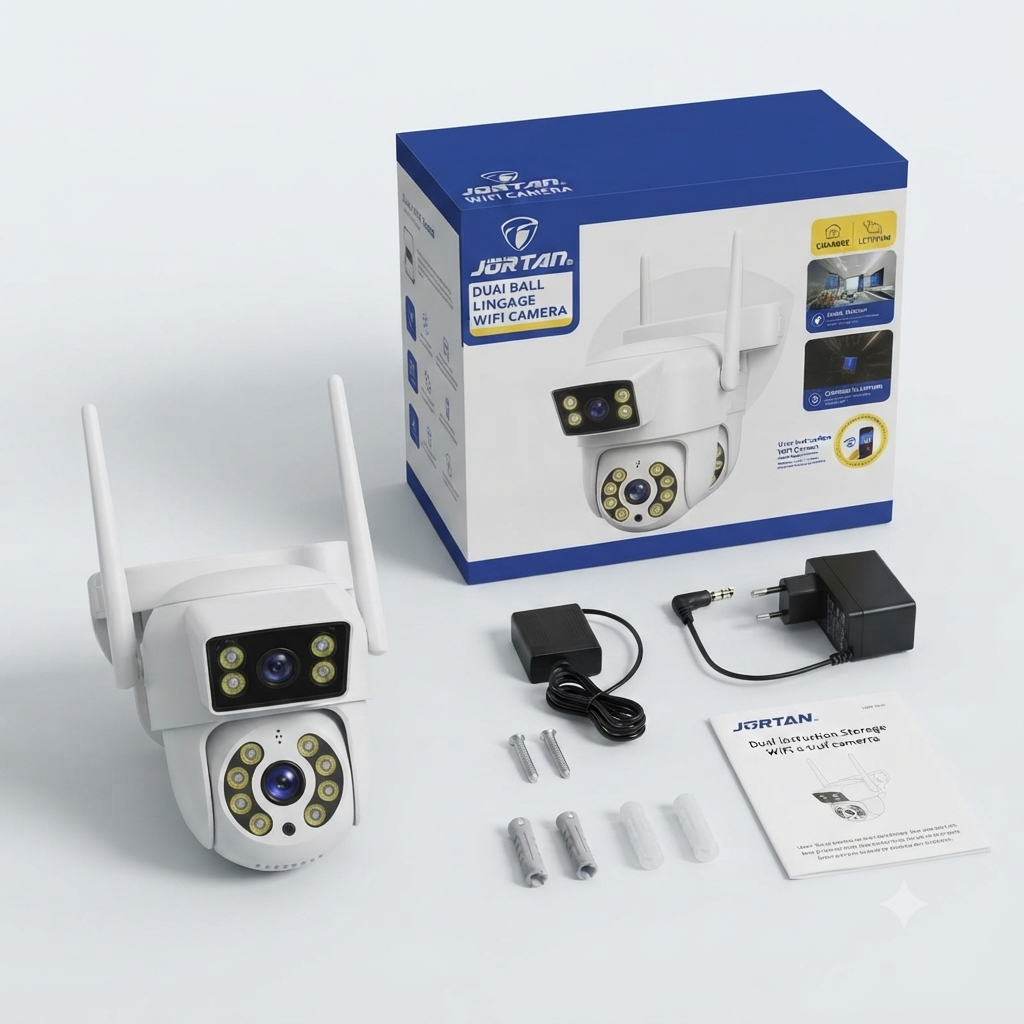 Câmera de Segurança Wifi Externa Jortan Gun Ball Linkage Giratória Full HD Visão Noturna App Celular