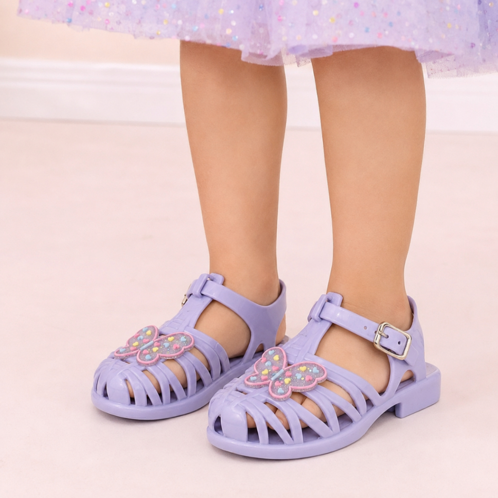 Kit 2 Pares Sandália Feminina Infantil Confortável e Leve Papete Fecho Fivela Varias Cores — imagem 2 de 2
