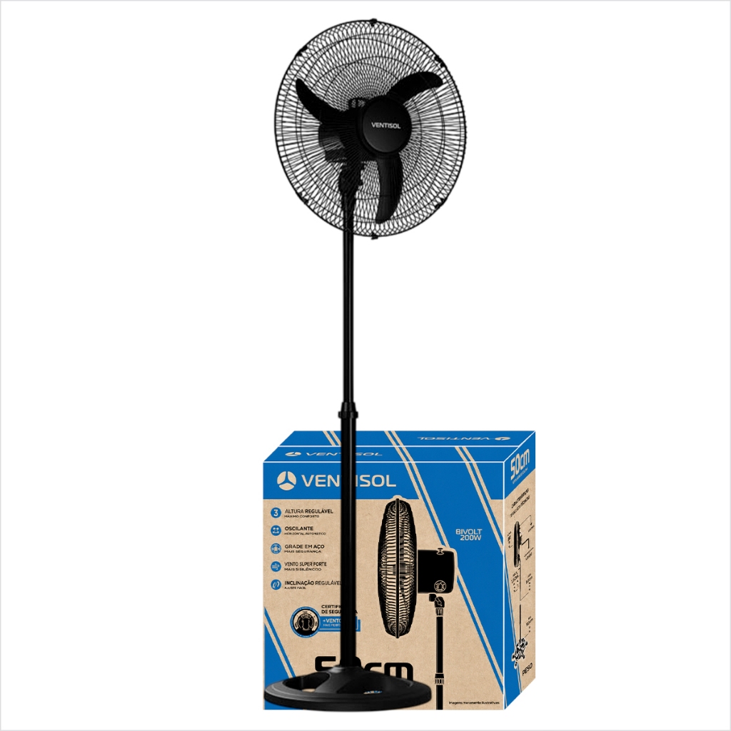Ventilador De Coluna Grande Ventisol Ventilador de Pé New Grade de Aço Ventilador 50/60cm Potente