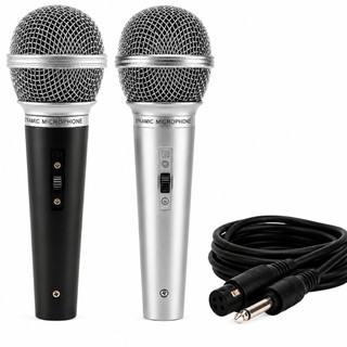 Microfone Com Fio P10 Profissional Para Karaokê Dinâmico Cabo 3 Metros Alta Qualidade