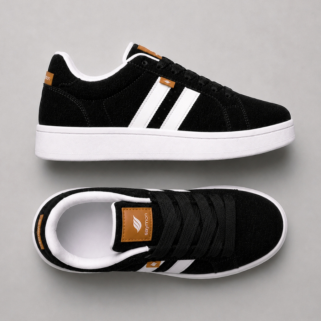 Tênis Camp Saymon Confort Casual Adulto Unissex Masculino Feminino Street Largo Promocao