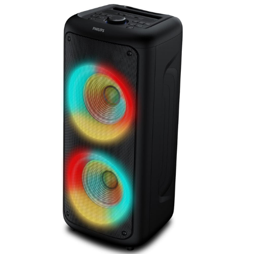 Caixa de Som Bluetooth Philips 1300W ou 1500W Torre Party Speaker LED RGB Karaokê USB AUX SD Potente